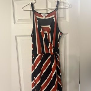 Navy and Orange Camisole wrap dress